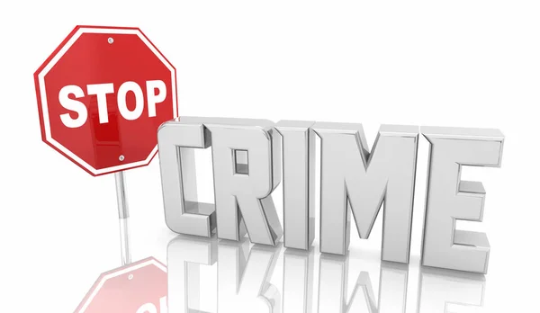 Stop Crime Warning Pericolo Segno Prevenire Proteggere Sicurezza Sicurezza Illustrazione — Foto Stock