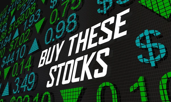 Buy Stocks Tips Recommendations Market Investment Illustration — Stock Photo, Image