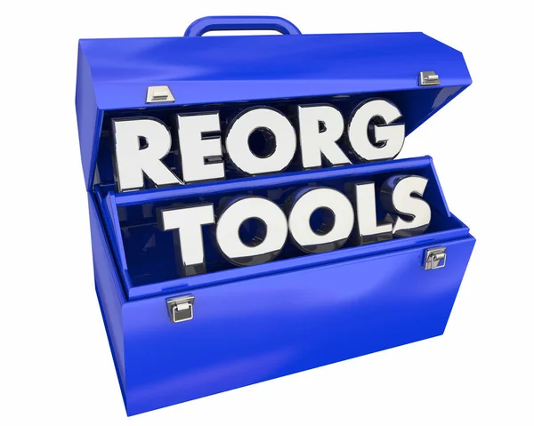 Reorg Tools Resources Reorganisation Kit Neue Unternehmensstruktur Illustration — Stockfoto