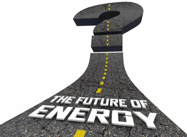 Будущее Энергетического Дорожного Вопроса Знак Чистой Устойчивой Возобновляемых Источников Энергии — стоковое фото