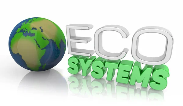 Ecosystems Global Environment Life Ecology Balance Words Illustration — Stock Photo, Image