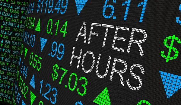 Hours Stock Market Trading Opening Bell Post Closing Illustration — Stock Photo, Image