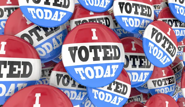私は今日投票ボタンピン投票民主主義の誇り3Dイラスト — ストック写真