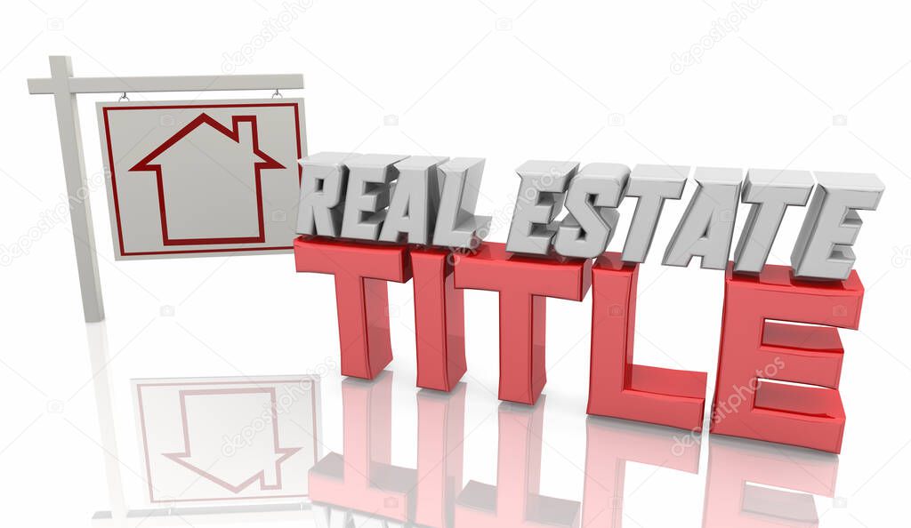Real Estate Title Service Property Closing Home House Sold Sale 3d Illustration