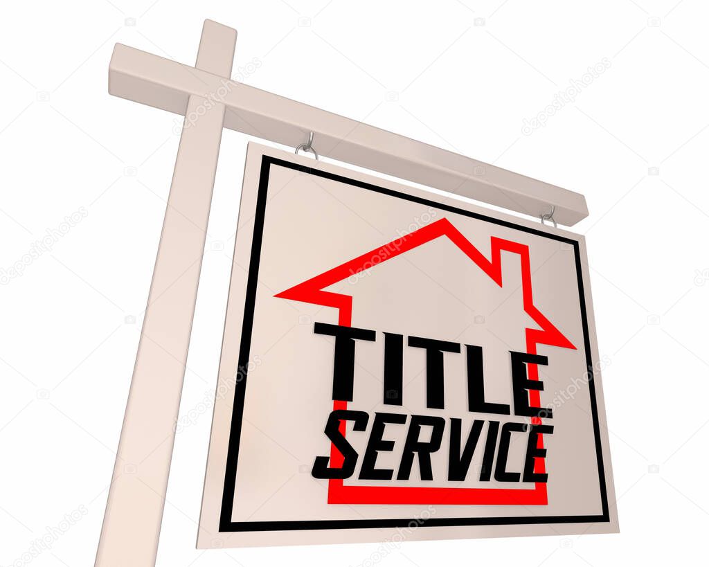Title Service Home House Sold For Sale Sign Closing Real Estate 3d Illustration