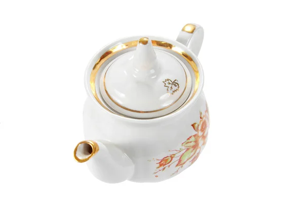 Teapot Decorated Flowers Isolated White Background Royalty Free Stock Photos