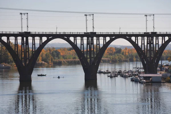 Merefo Kherson Järnvägsbron Dnepropetrovsk Ukraina — Stockfoto