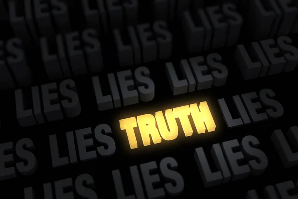 Glowing Truth, Dark Lie — Stock Photo, Image