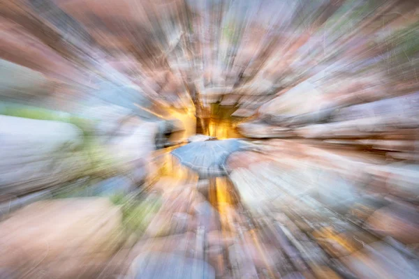 Movimento Della Natura Sfocatura Astratta Nei Colori Pastello Canyon Arenaria — Foto Stock