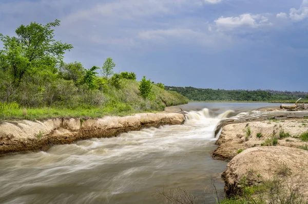 Norden Chute Sul Fiume Niobrara Nebraska Scenario Primaverile — Foto Stock