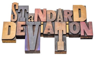 Standart sapma - vintage Tipo ağaç türü bloklar, izole sözcük soyut fontları karışık