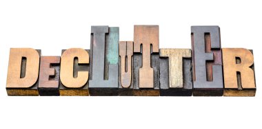 declutter - izole sözcük soyut fontları karışık vintage Tipo ağaç türü blok