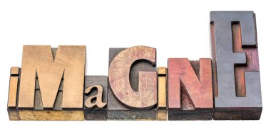 hayal - vintage Tipo baskı bloklar halinde izole sözcük soyut