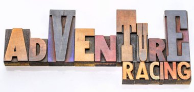 macera yarış - izole sözcük soyut fontları karışık vintage Tipo prinitng blok
