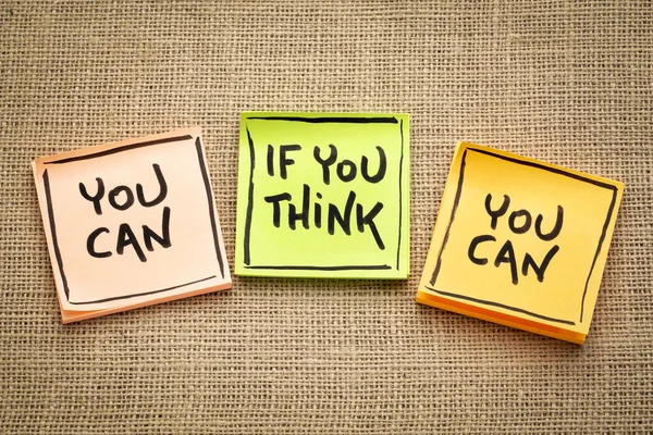 You Can You Think You Can Inspirational Handwriting Sticky Notes — Stockfoto