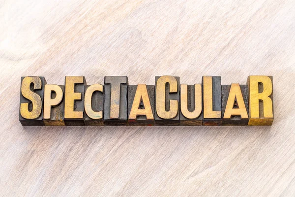Spectacular Word Abstract Vintage Letterpress Wood Type — Stock Photo, Image