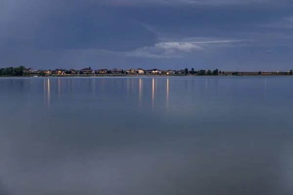 Ночь Над Спокойным Озером Колорадо Boyd Lake State Park — стоковое фото