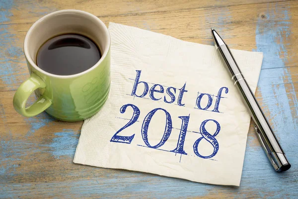 Best 2018 Sign Handwriting Napkin Cup Coffee — Stock Photo, Image
