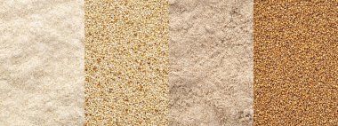 gluten ücretsiz teff tahıl ve un, Fildişi ve kahverengi çeşitli