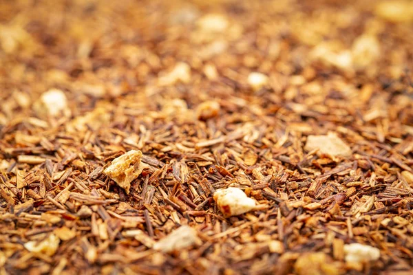 Sfondo Texture Rooibos Con Cannella Bucce Arancia Chiodi Garofano Messa — Foto Stock