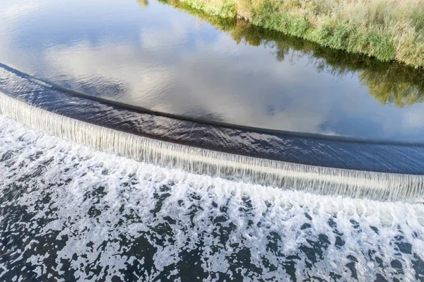 Water Afleiding Dam South Platte River Noordelijke Colorado Luchtfoto — Stockfoto