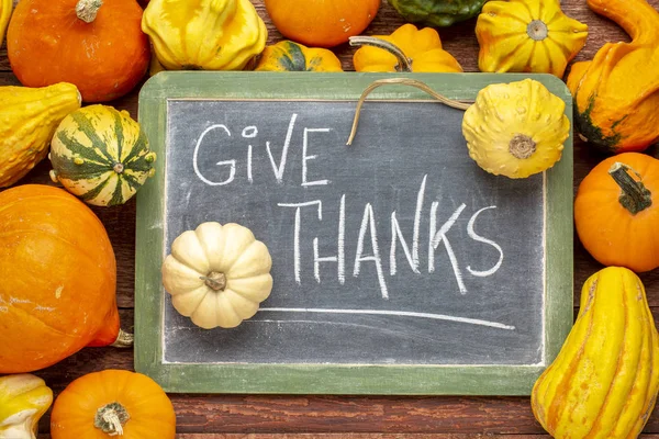 Δώσει Τις Ευχαριστίες Έννοια Των Ευχαριστιών Λέξεις Λευκή Κιμωλία Έναν — Φωτογραφία Αρχείου