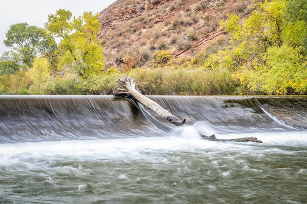 Water Diversion Dam Poudre River Fort Collins Northern Colorado Fall — Stock Photo, Image