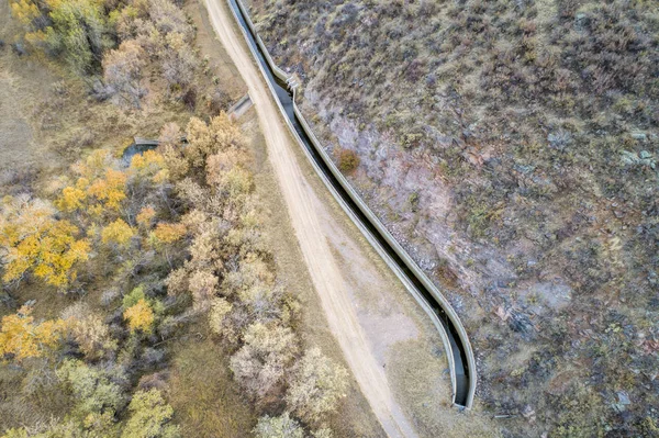 Water Afleiding Sloot Charles Hansen Kanaal Uitlopers Boven Fort Collins — Stockfoto