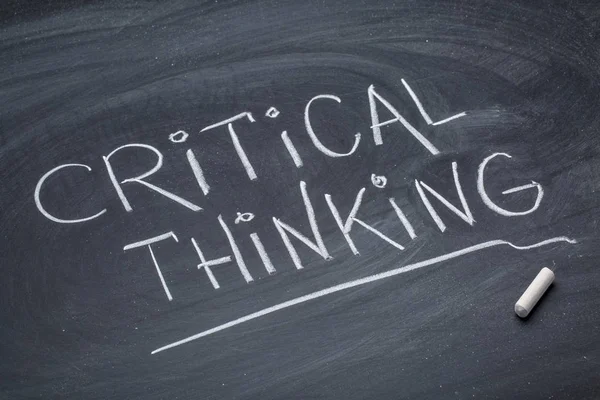 Critical Thinking White Chalk Handwriting Blackboard — Stock Photo, Image