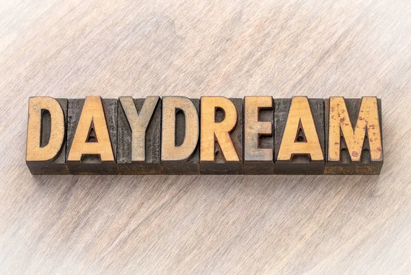Daydream Word Abstract Vintage Letterpress Wood Type Printing Blocks — Stock Photo, Image