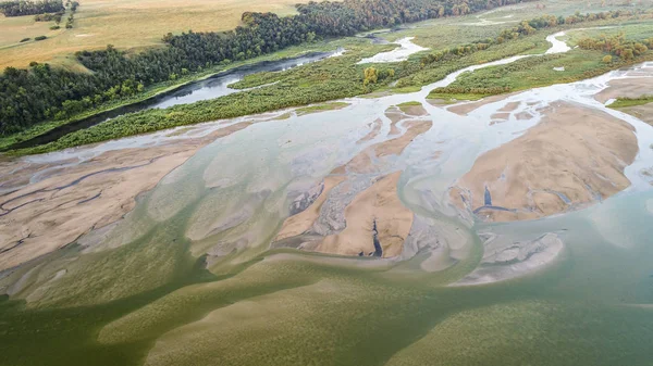 Letecká Fotografie Pohled Nižší Niobrara Řeka Sandhills Nebrasce — Stock fotografie