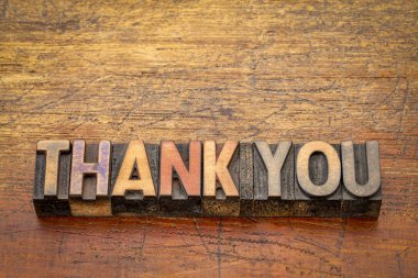 thank you - vintage Tipo grunge ahşap arka plan ağaç türü bloklar kelime soyut