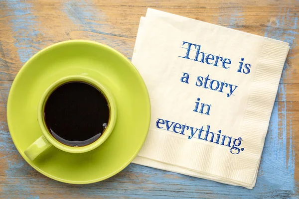 Story Everything Handwriting Napkin Cup Coffee — Stock Photo, Image