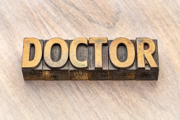 doctor word in vintage letterpress wood type blocks