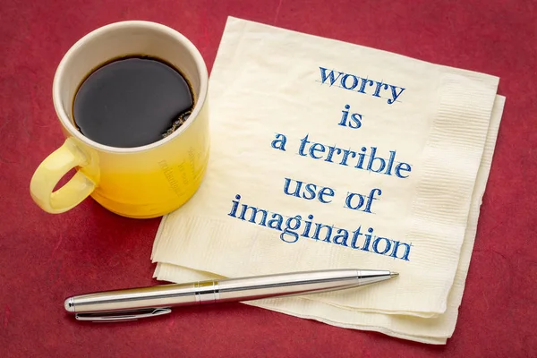 Worry Terrible Form Imagination Espresso Coffee Pen Red Mulkberry Paper — Stok Foto