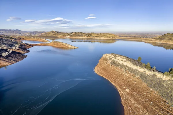 Lago Congelando Montanha Sopé Norte Colorado Cenário Adiantado Típico Inverno — Fotografia de Stock