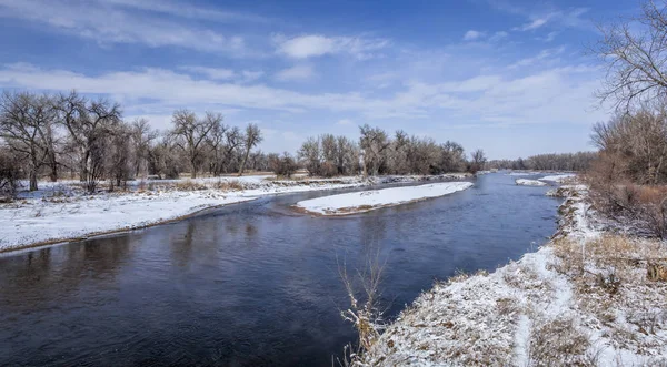 South Platte River Norra Colorado Nära Fort Lupton Vinter Landskap — Stockfoto