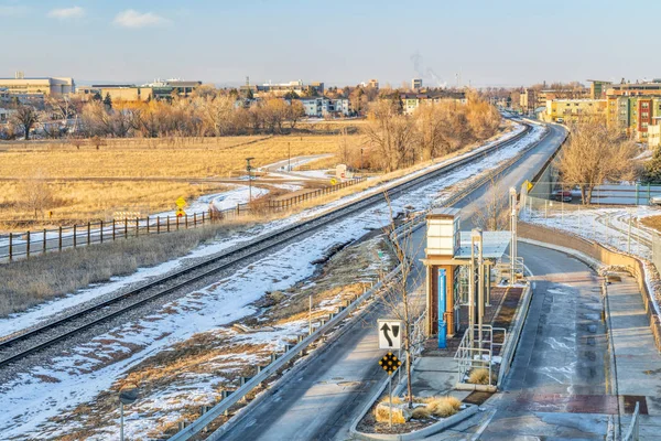 Fort Collins Verenigde Staten Februari 2019 Transportation Corridor Met Max — Stockfoto