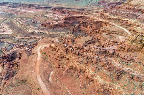 Vista Aérea Trilha 4Wd Kane Creek Road Área Moab Utah — Fotografia de Stock