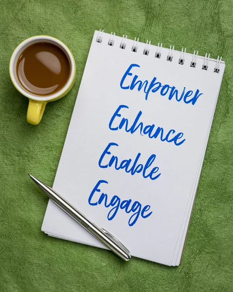 Empower, enhance, enable and engage — Stock Photo, Image