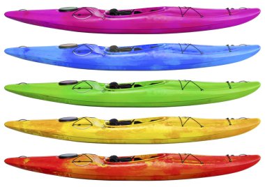 nehir çalışan kayık izole