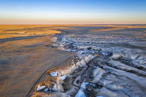 Arroyo in der nördlichen colorado-Prärie — Stockfoto