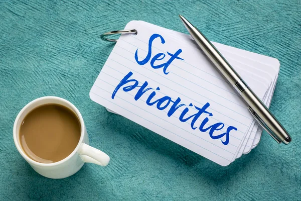 Set priorities reminder — Stock Photo, Image