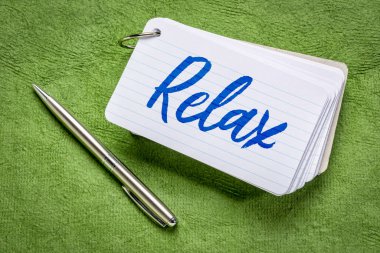 Dizin kartında kelime rahatlayın