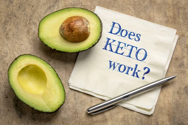¿Funciona KETO? Concepto de dieta cetogénica . — Foto de Stock