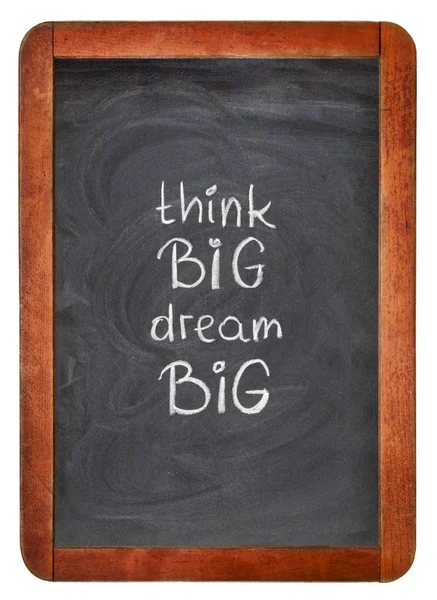 think big, dream big slogan on blackboard