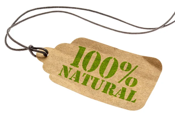 100% natural isolated tag — Stock Photo, Image