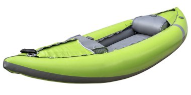 Yeşil şişme whitewater kayık