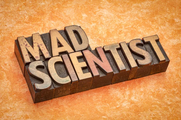 mad scientist in wood type