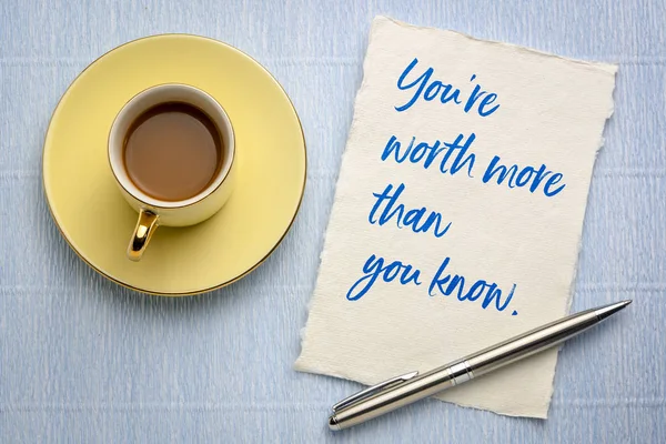 You are worth more than you know — Stock Photo, Image